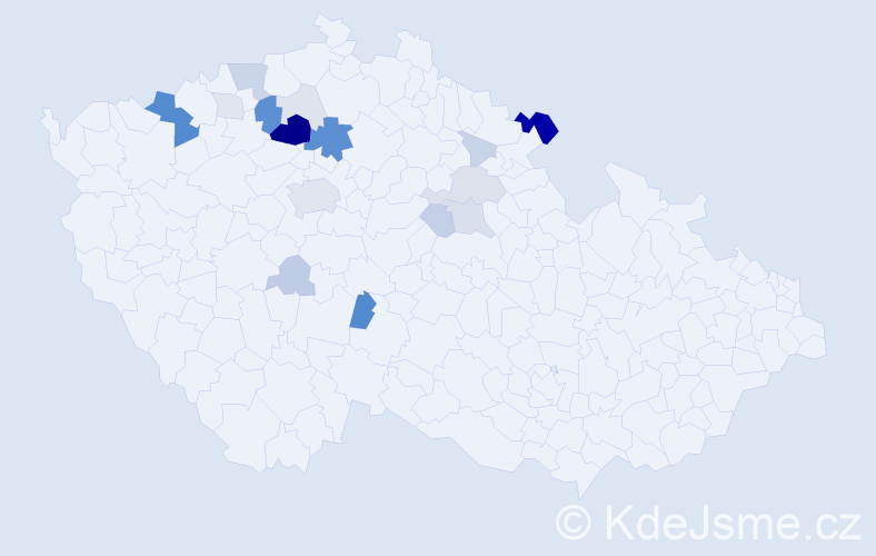 Příjmení: 'Vodochodská', počet výskytů 67 v celé ČR