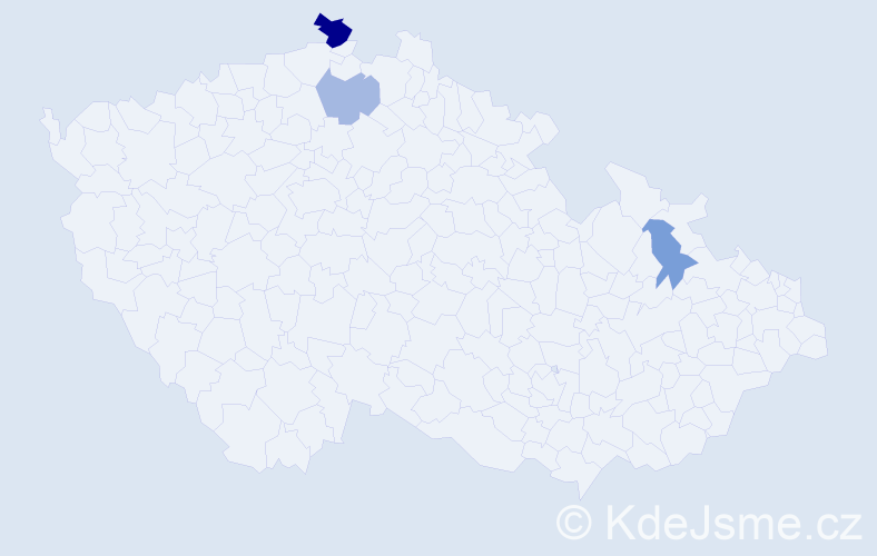 Příjmení: 'Hahnelová', počet výskytů 5 v celé ČR
