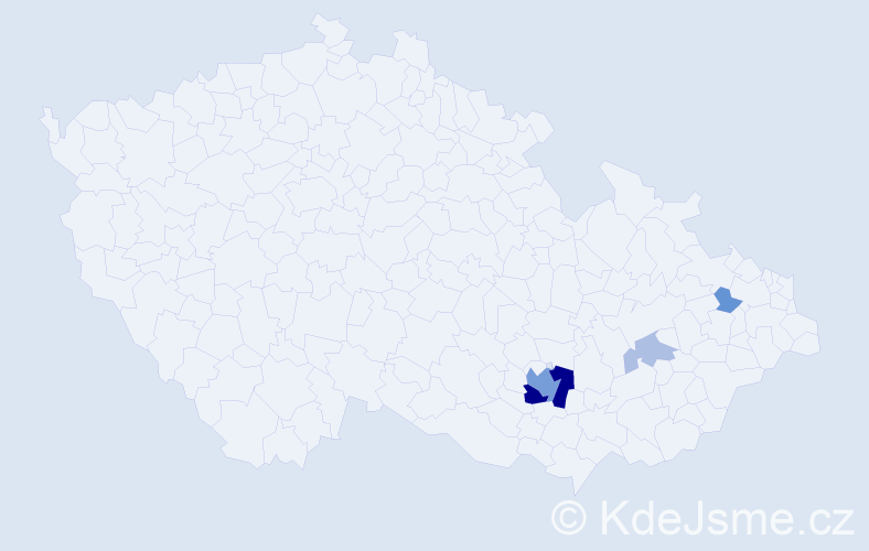 Příjmení: 'Čandrlová', počet výskytů 15 v celé ČR