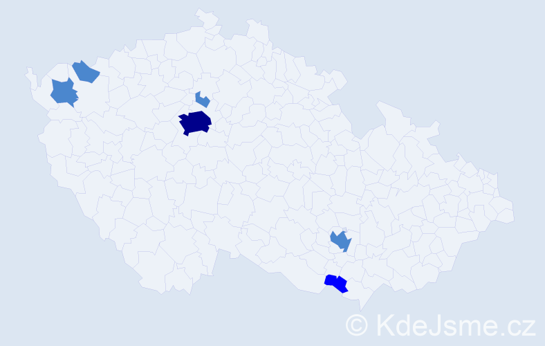 Příjmení: 'Radakovič', počet výskytů 9 v celé ČR