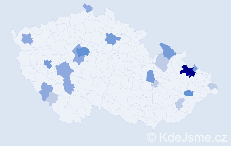Příjmení: 'Kurinec', počet výskytů 50 v celé ČR