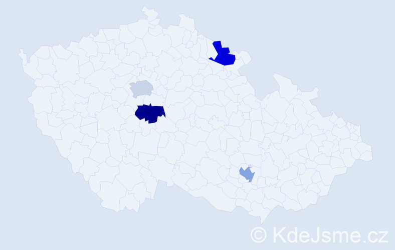 Příjmení: 'Rich', počet výskytů 4 v celé ČR