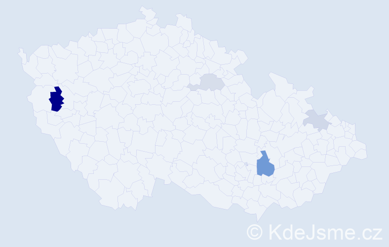 Příjmení: 'Bárdy', počet výskytů 8 v celé ČR