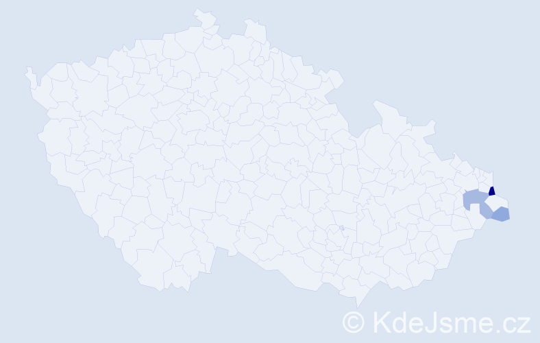 Příjmení: 'Varcop', počet výskytů 10 v celé ČR