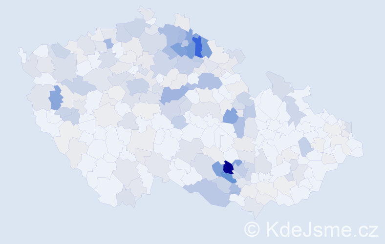Příjmení: 'Patočka', počet výskytů 876 v celé ČR