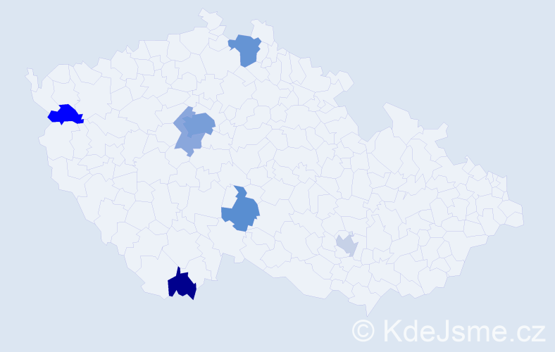 Příjmení: 'Komarnytska', počet výskytů 17 v celé ČR