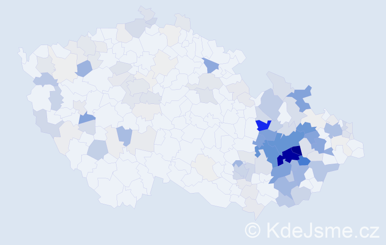 Příjmení: 'Zdráhal', počet výskytů 672 v celé ČR