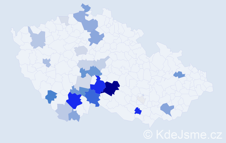 Příjmení: 'Cirhan', počet výskytů 98 v celé ČR
