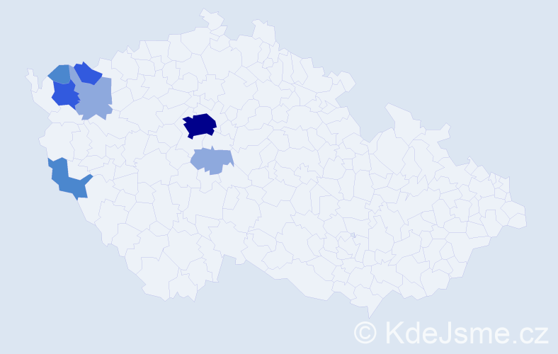 Příjmení: 'Tusjaková', počet výskytů 17 v celé ČR