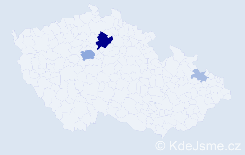 Příjmení: 'Bajtl', počet výskytů 19 v celé ČR