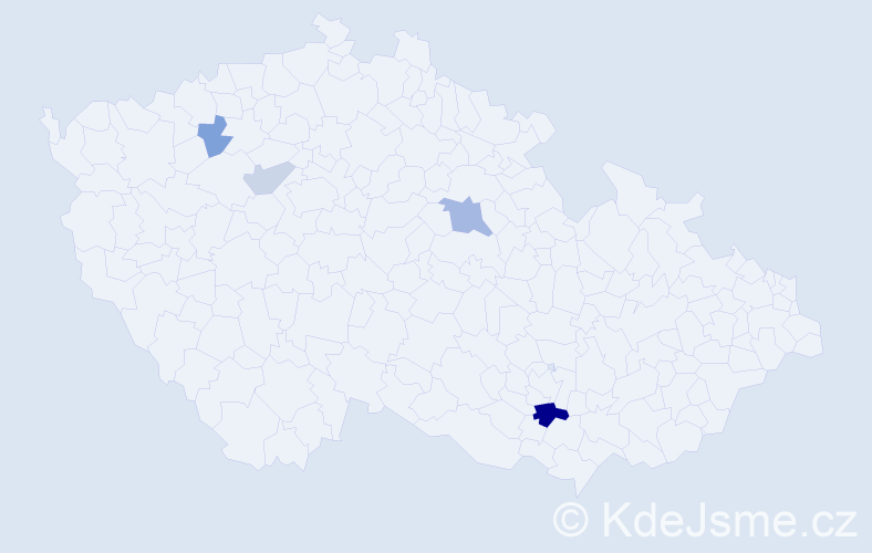 Příjmení: 'Najšlová', počet výskytů 8 v celé ČR