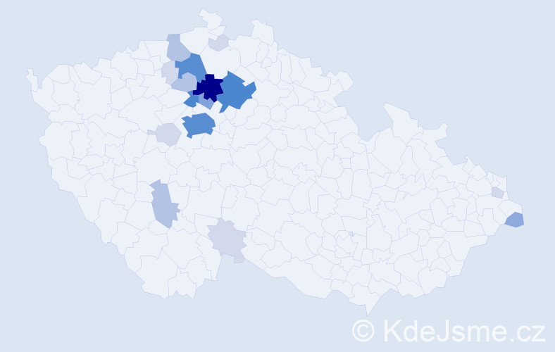 Příjmení: 'Stinková', počet výskytů 64 v celé ČR