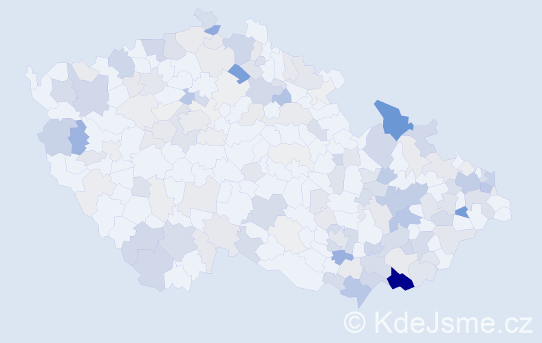 Příjmení: 'Ivanová', počet výskytů 541 v celé ČR