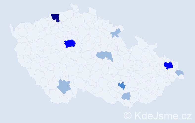Příjmení: 'Balzarová', počet výskytů 17 v celé ČR