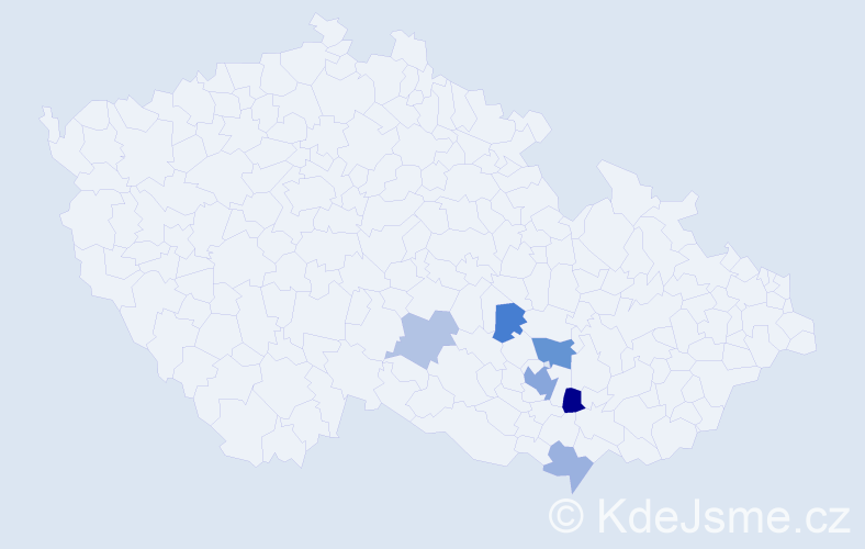 Příjmení: 'Quitta', počet výskytů 12 v celé ČR