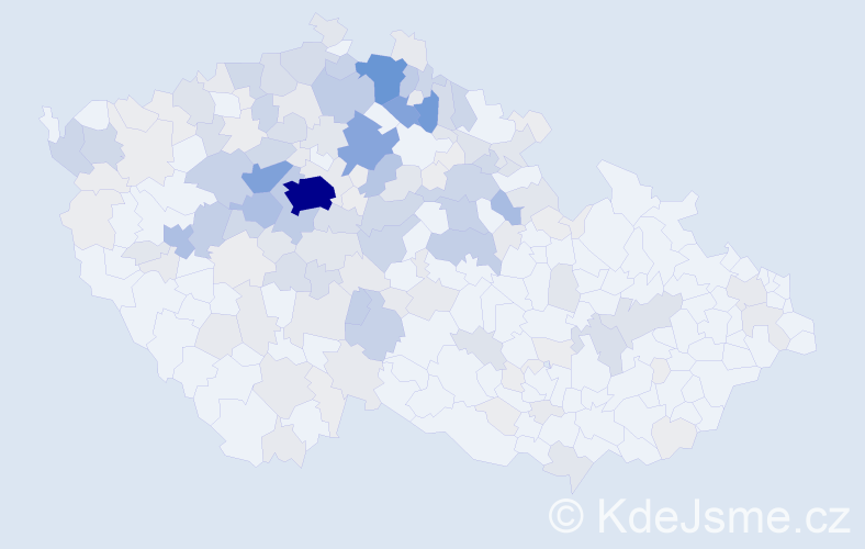 Příjmení: 'Koucký', počet výskytů 676 v celé ČR