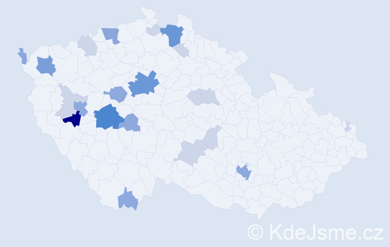 Příjmení: 'Režová', počet výskytů 66 v celé ČR