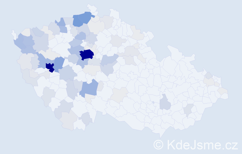 Příjmení: 'Plzák', počet výskytů 465 v celé ČR