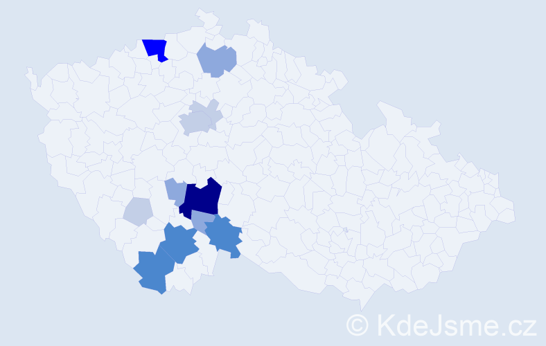 Příjmení: 'Stradová', počet výskytů 43 v celé ČR