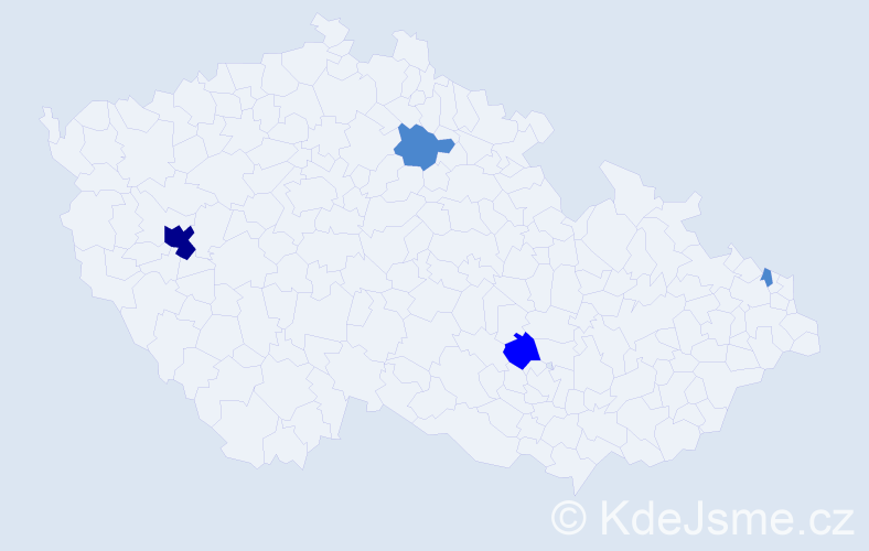 Příjmení: 'Pant', počet výskytů 7 v celé ČR