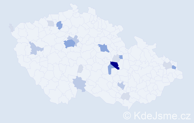 Příjmení: 'Petrásová', počet výskytů 54 v celé ČR