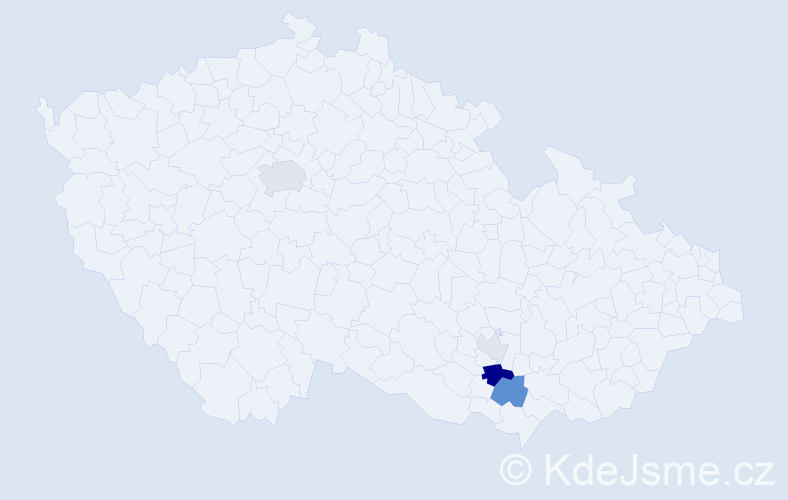 Příjmení: 'Tukač', počet výskytů 10 v celé ČR