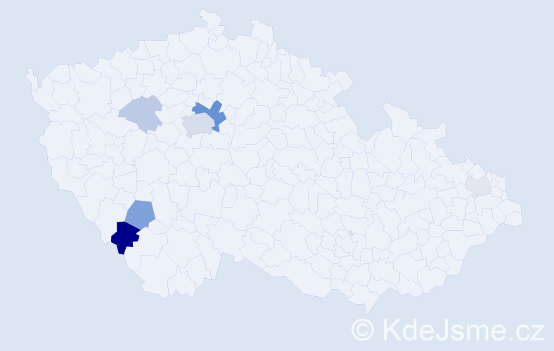 Příjmení: 'Kysil', počet výskytů 18 v celé ČR