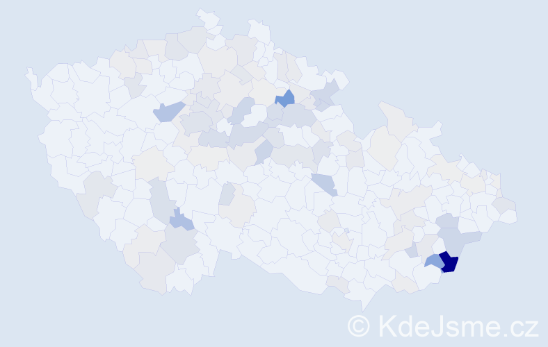 Příjmení: 'Zvoníčková', počet výskytů 353 v celé ČR
