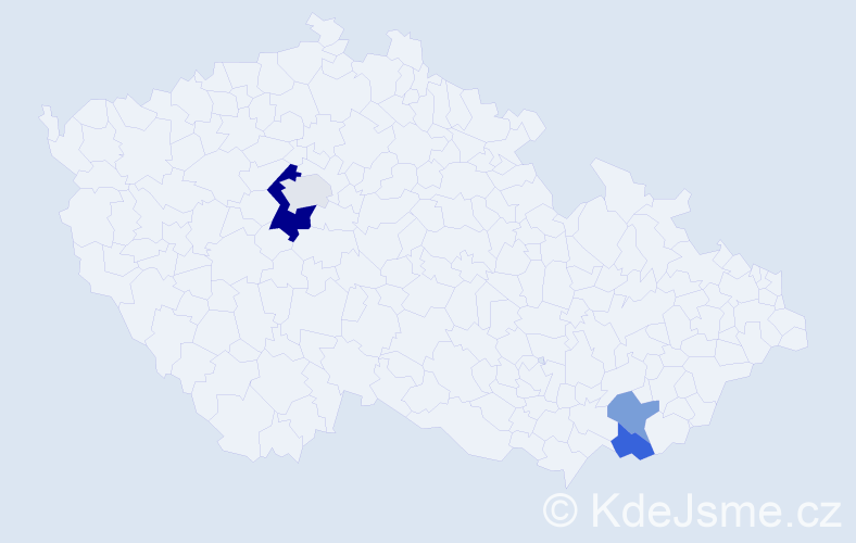 Příjmení: 'Podprocká', počet výskytů 7 v celé ČR