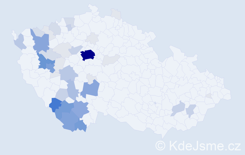 Příjmení: 'Cais', počet výskytů 177 v celé ČR