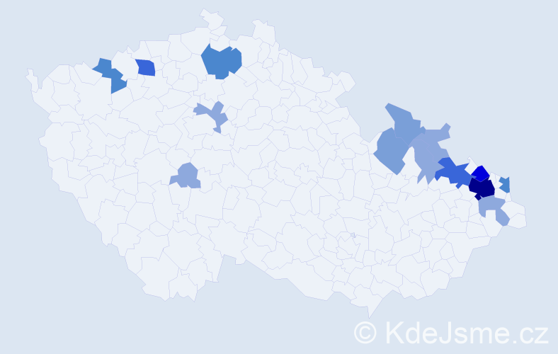 Příjmení: 'Piatková', počet výskytů 39 v celé ČR