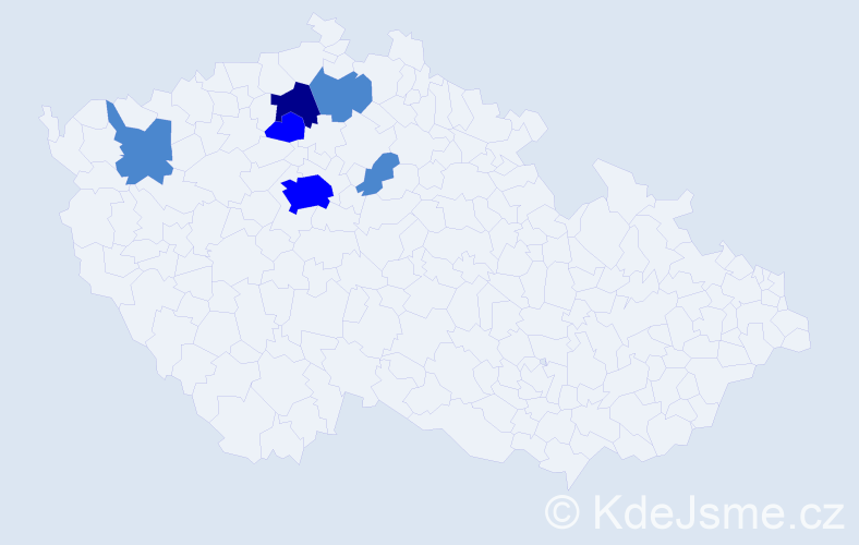 Příjmení: 'Hellichová', počet výskytů 10 v celé ČR