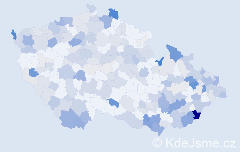 Příjmení: 'Beňová', počet výskytů 689 v celé ČR