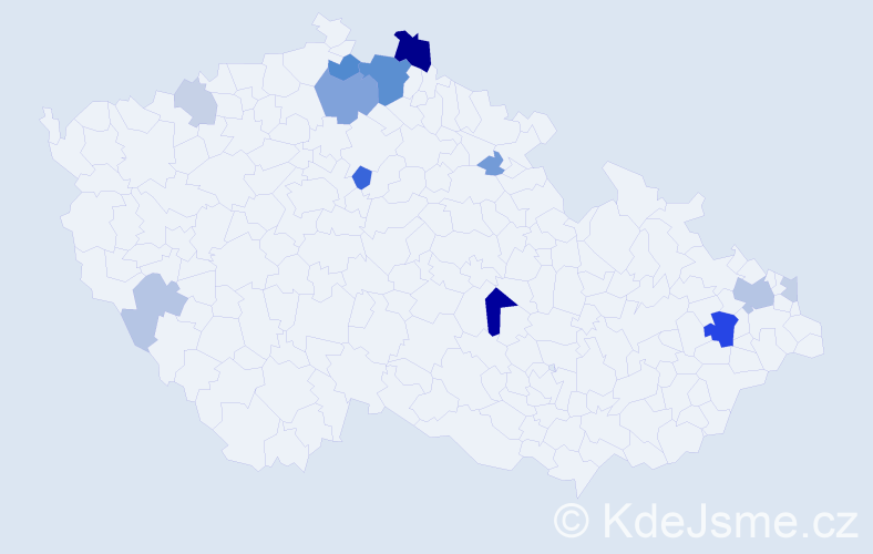 Příjmení: 'Šemberk', počet výskytů 34 v celé ČR