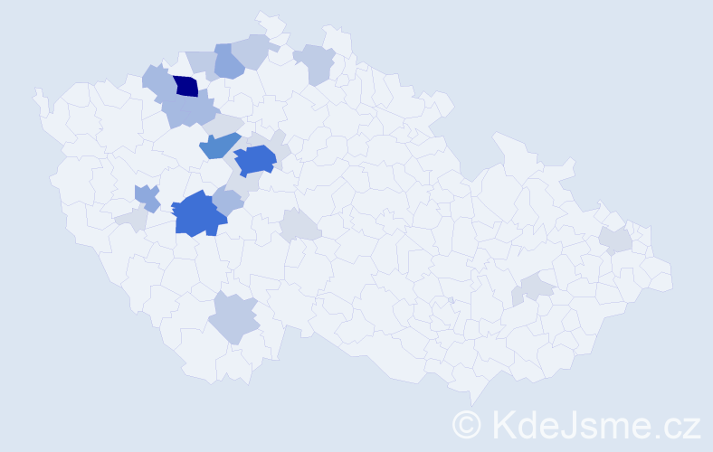 Příjmení: 'Kšanda', počet výskytů 86 v celé ČR