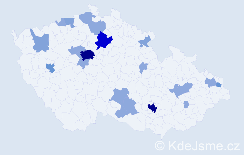 Příjmení: 'Martinez', počet výskytů 47 v celé ČR