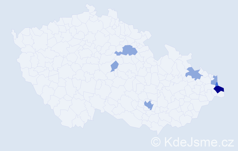 Příjmení: 'Fryda', počet výskytů 23 v celé ČR