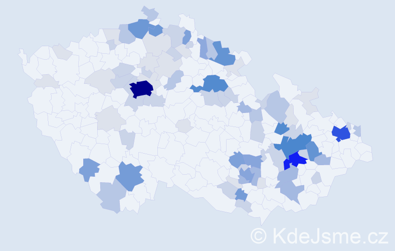 Příjmení: 'Mánek', počet výskytů 296 v celé ČR