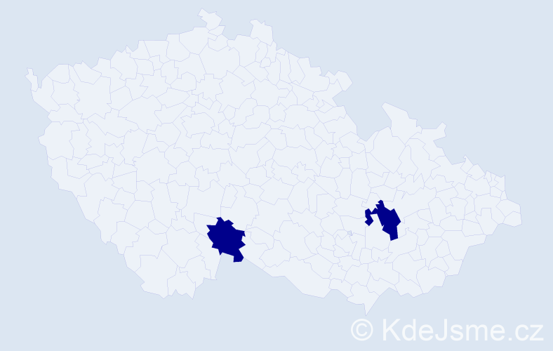 Příjmení: 'Cernat', počet výskytů 2 v celé ČR