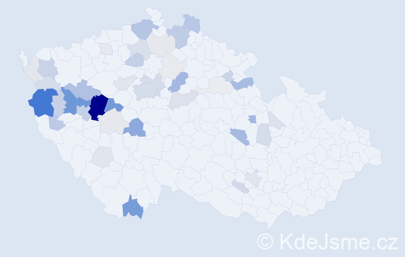 Příjmení: 'Kotva', počet výskytů 164 v celé ČR