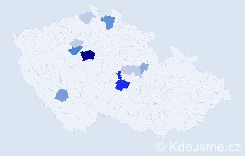 Příjmení: 'Krenk', počet výskytů 34 v celé ČR