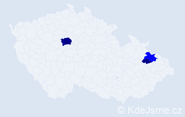 Příjmení: 'Ebstová', počet výskytů 5 v celé ČR