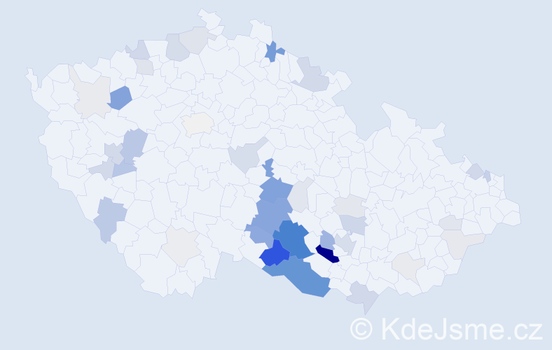 Příjmení: 'Krutišová', počet výskytů 172 v celé ČR