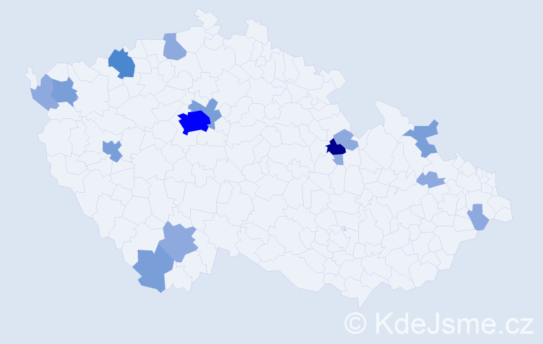 Příjmení: 'Lindenthal', počet výskytů 32 v celé ČR