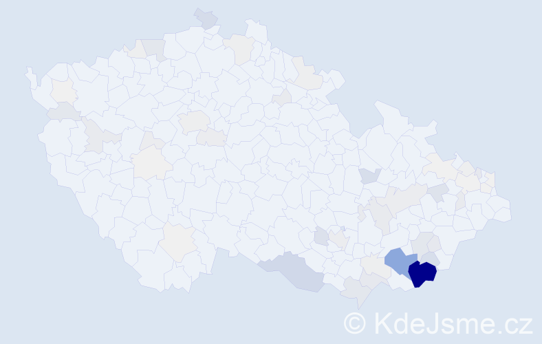 Příjmení: 'Kadlček', počet výskytů 321 v celé ČR