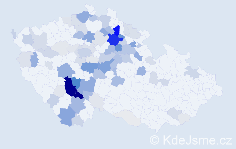 Příjmení: 'Kuntová', počet výskytů 306 v celé ČR