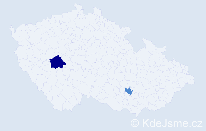 Příjmení: 'Matyaš', počet výskytů 6 v celé ČR