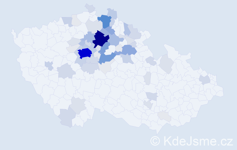 Příjmení: 'Honc', počet výskytů 279 v celé ČR