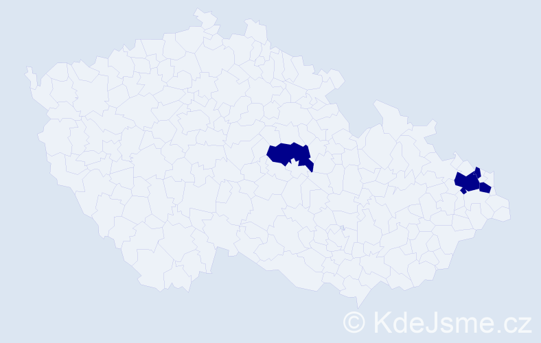 Příjmení: 'Trzeciaková', počet výskytů 4 v celé ČR