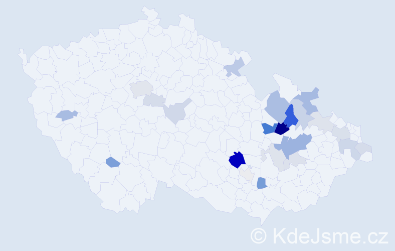 Příjmení: 'Kappel', počet výskytů 58 v celé ČR